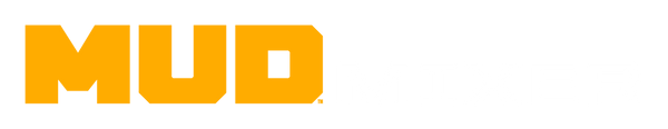 Orange 'MUD' logo on a white background